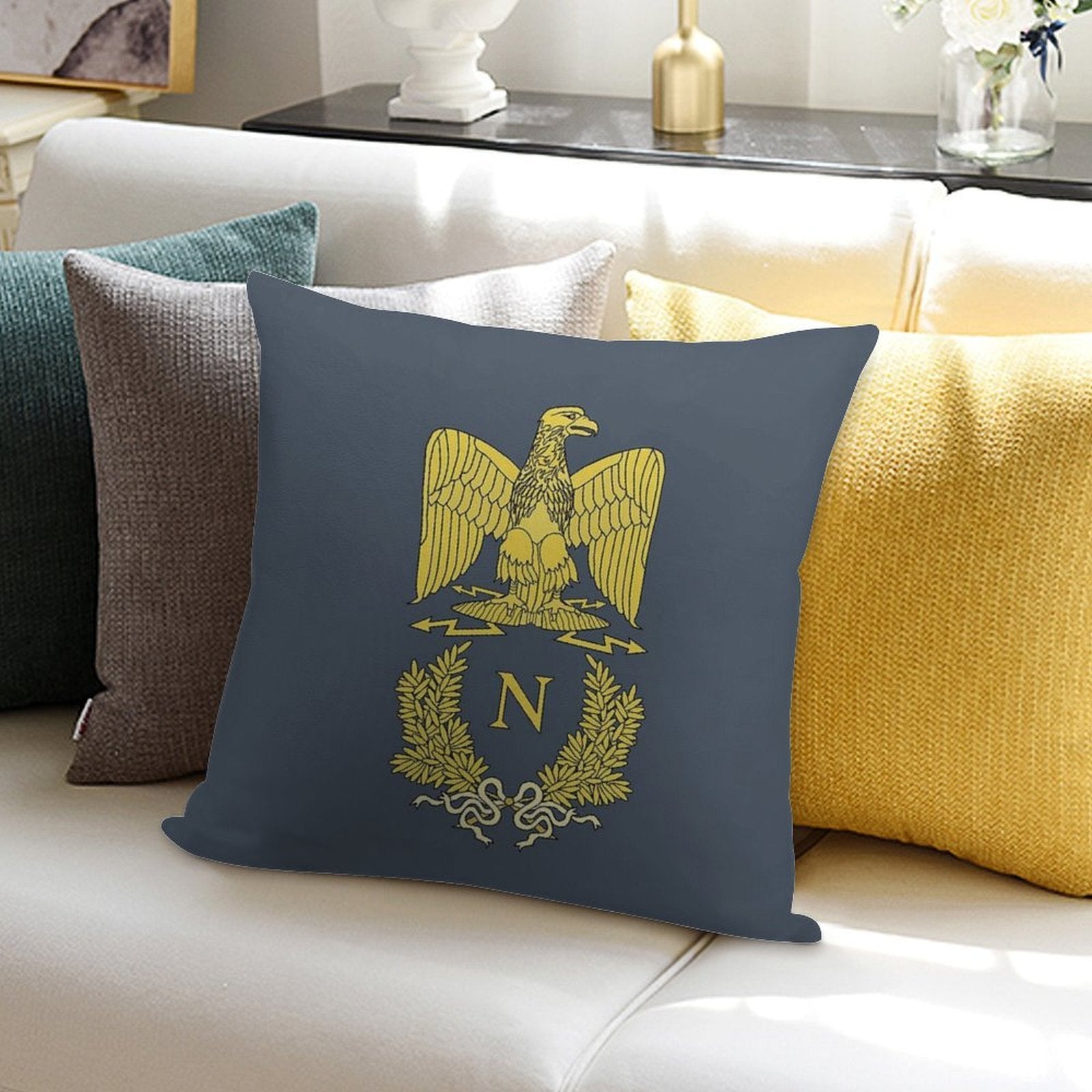 Napoleon Bonaparte Emlem Soft Easy Maintenance Throw Pillow