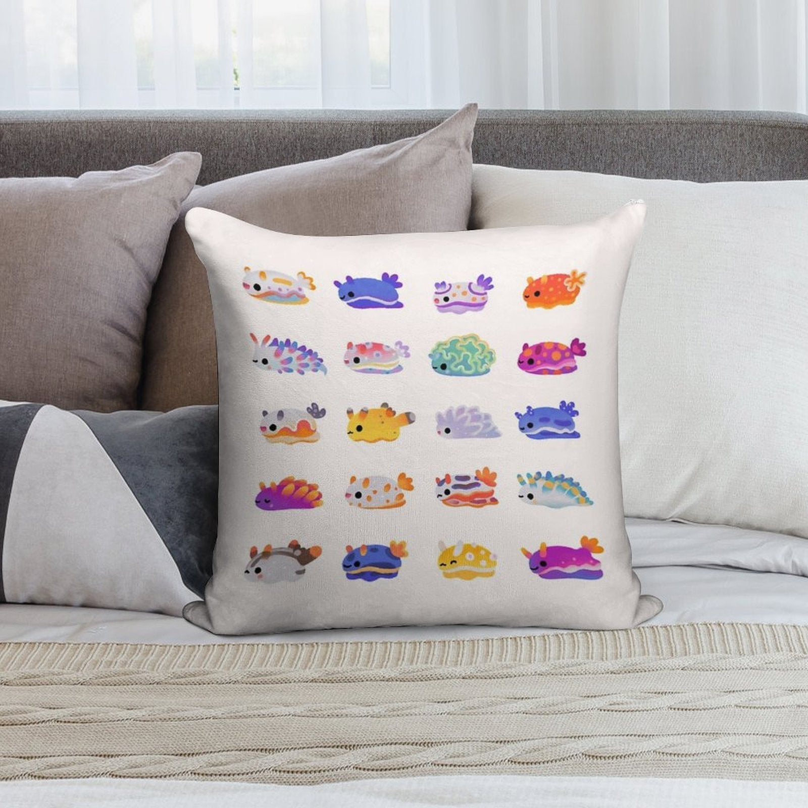 Sea Slug Day - Bright Soft Warmth Comfort Throw Pillow