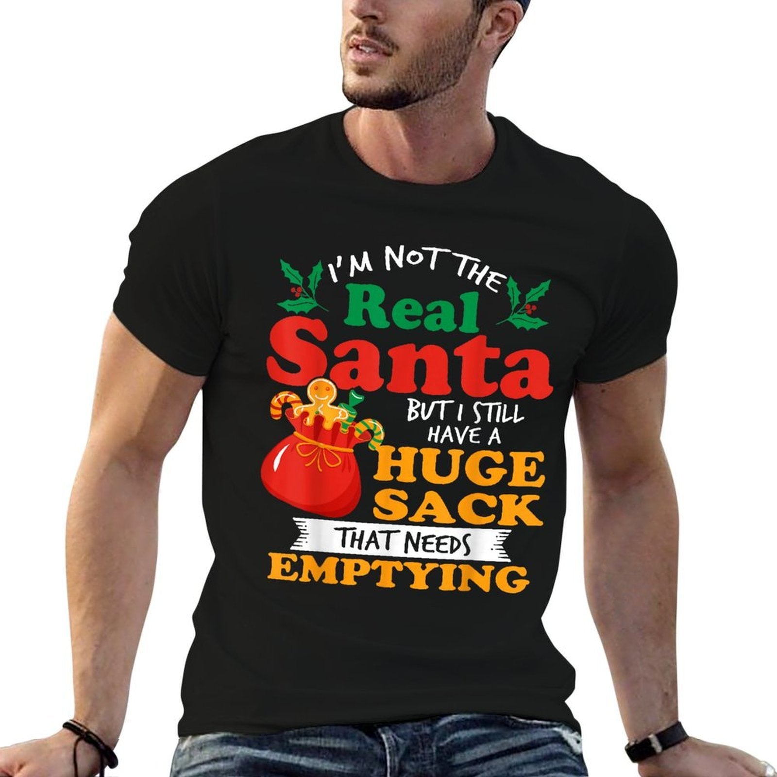 Inappropriate I Have A Big Package for You Men Dirty Santa  Rolled Sleeves T-Shirt