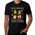 Christmas Tech Support Here To Delete Cookies Ugly Sweater  Heathered Texture T-Shirt