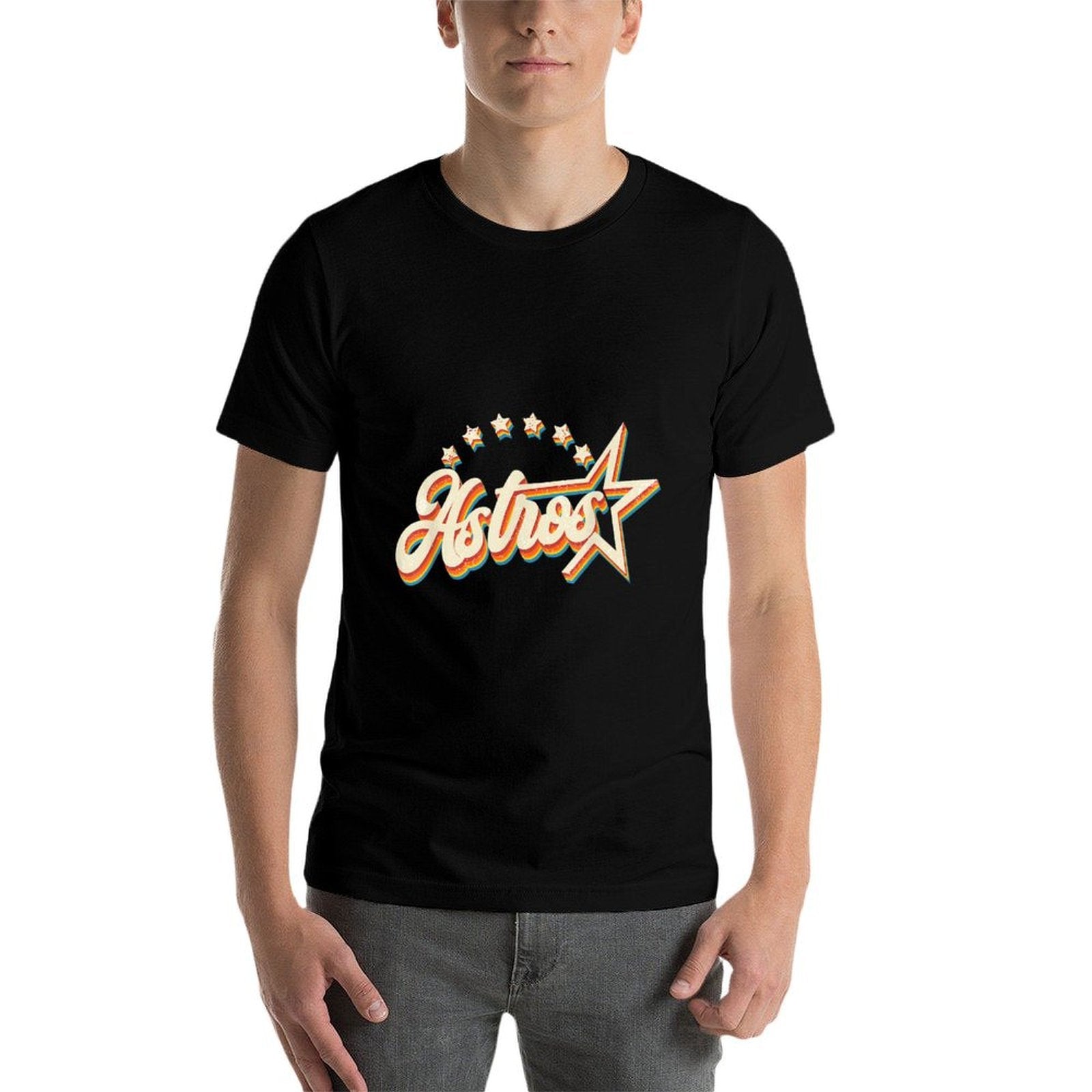 Astros Name Personalized Vintage Retro Gift for Men Women  Stretchy T-Shirt
