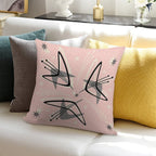 Atomic Boomerangs on Lunar Pink Soft Gift Ready Throw Pillow