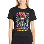 Autism Mama Life Some Days I Rock It Some Days It Rock Me  Rolled Sleeves T-Shirt