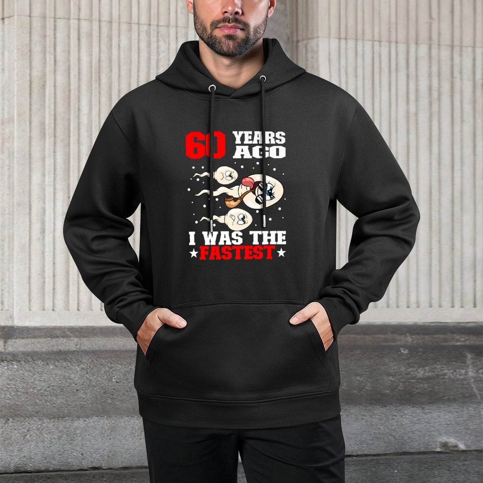 60 Years Ago I Was The Fastest Sperm 60th Birthday Premium Cotton-Polyester Blend Hoodie
