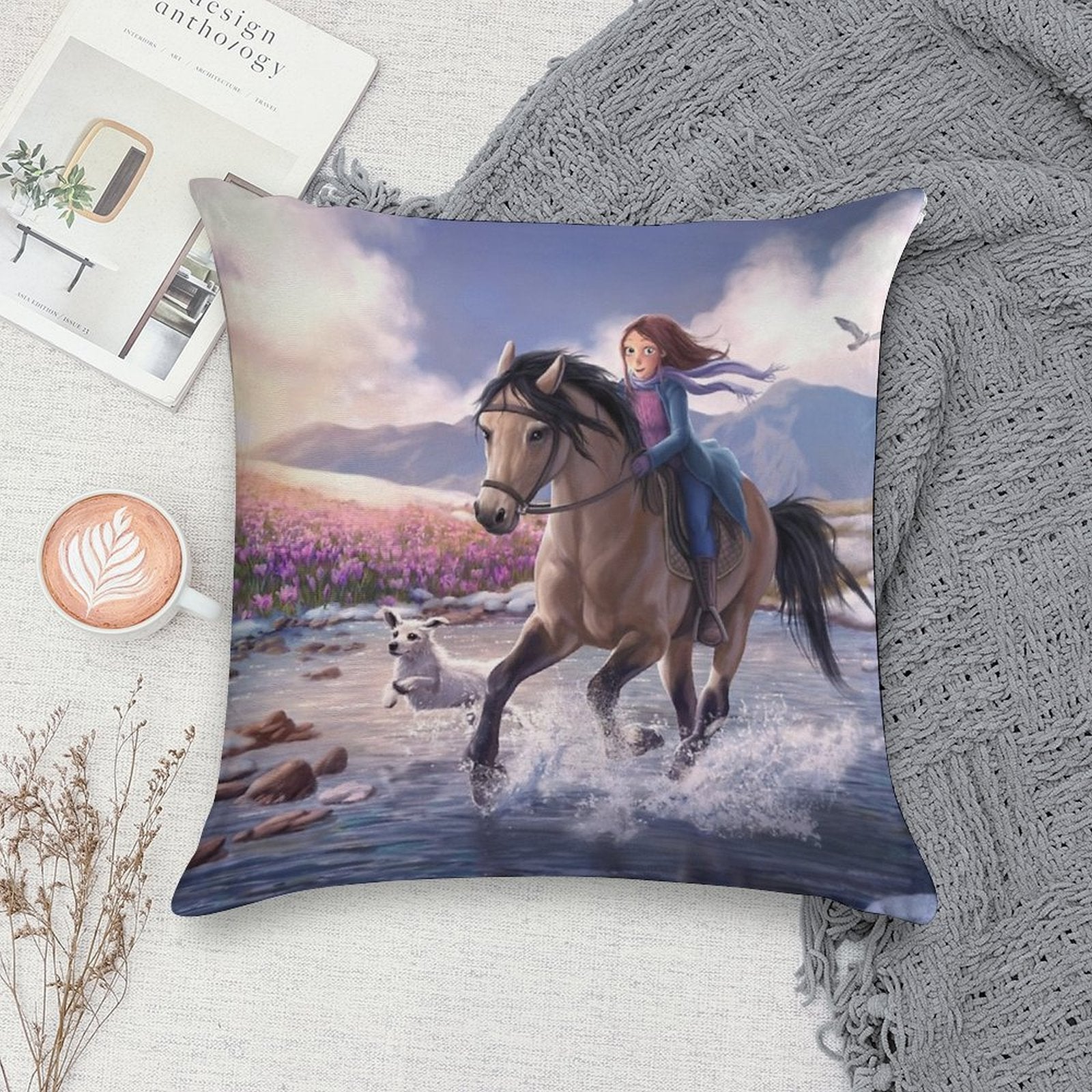 StarStable Horse Wallpaper Soft Bedroom Essential Throw Pillow