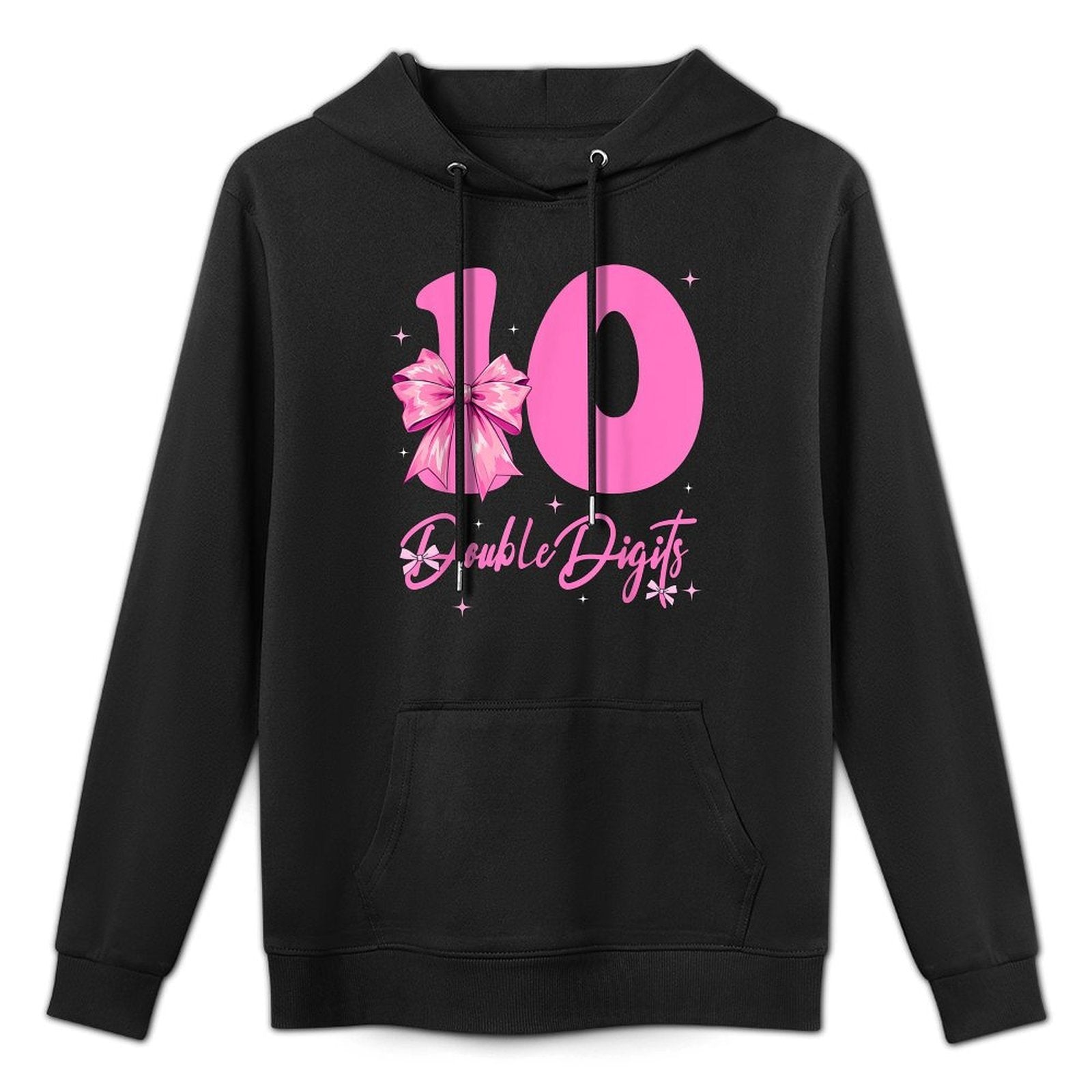 10 Double Digits 10th Birthday Coquette 10 Year Old Girl Shrink-Resistant Hoodie