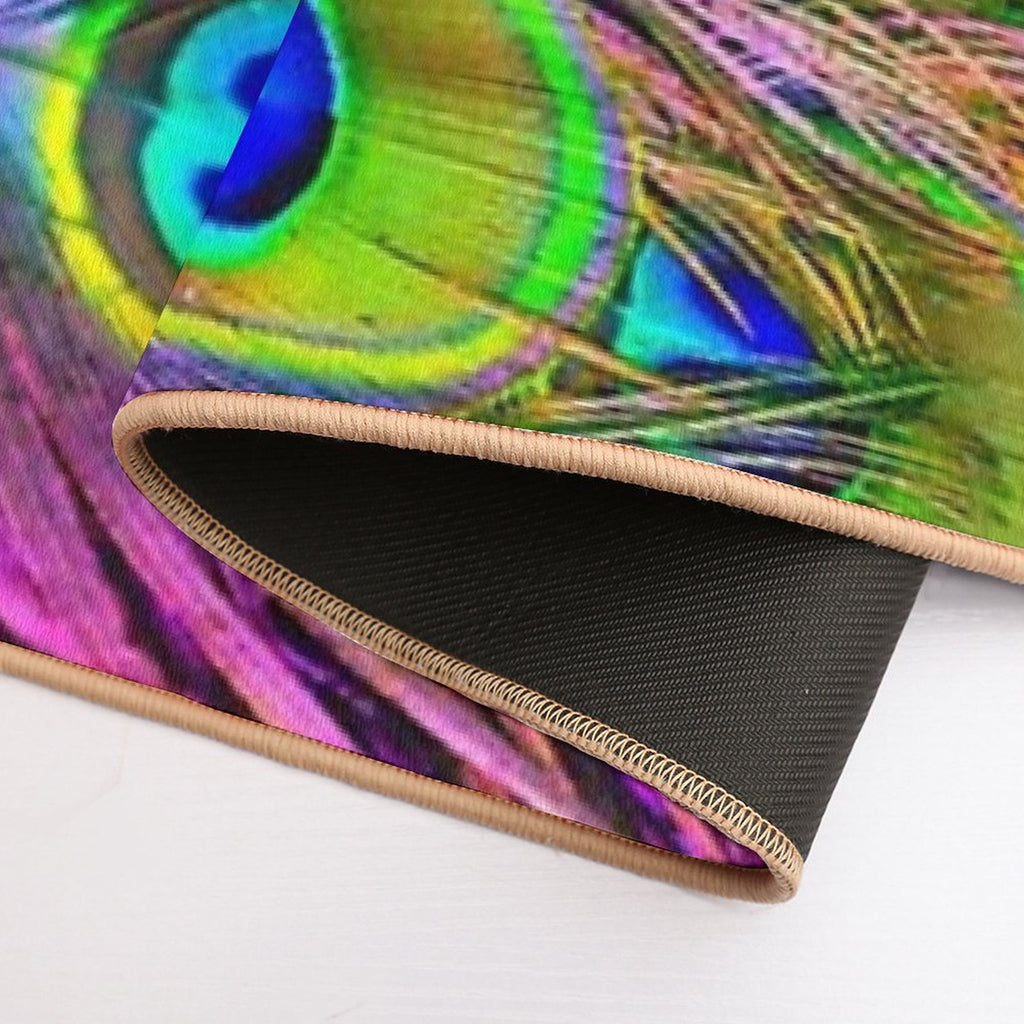 Beautiful Vivid Peacock Feathers  High-Traffic Bath Mat