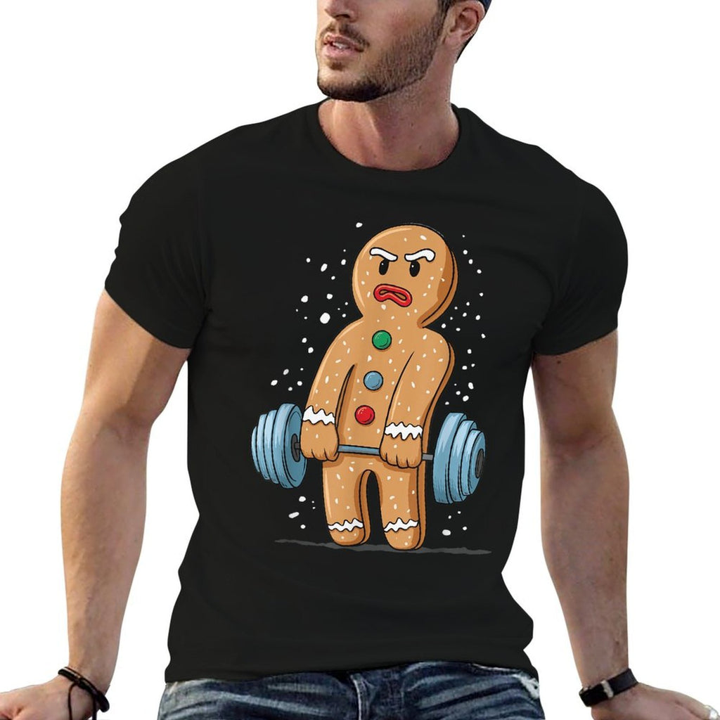 Gingerbread Weightlifting Workout Bodybuilding  Lightweight T-Shirt