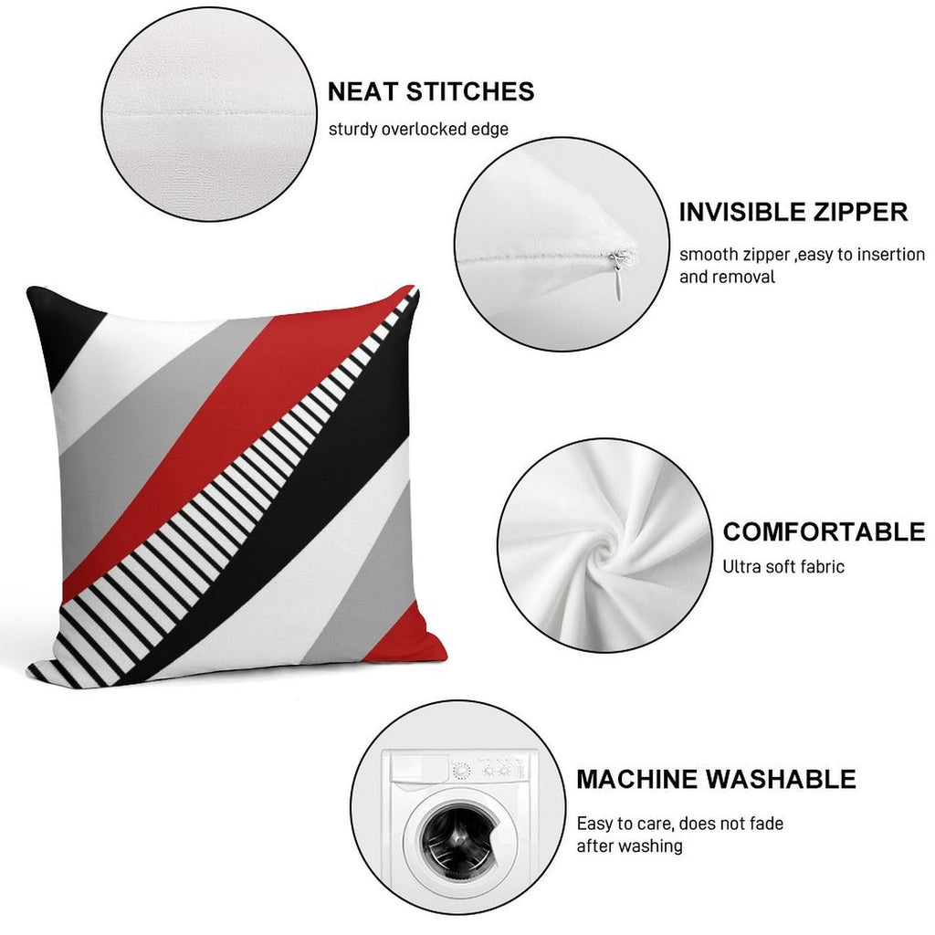 Diagonal Triangles Soft Durable Construction Throw Pillow