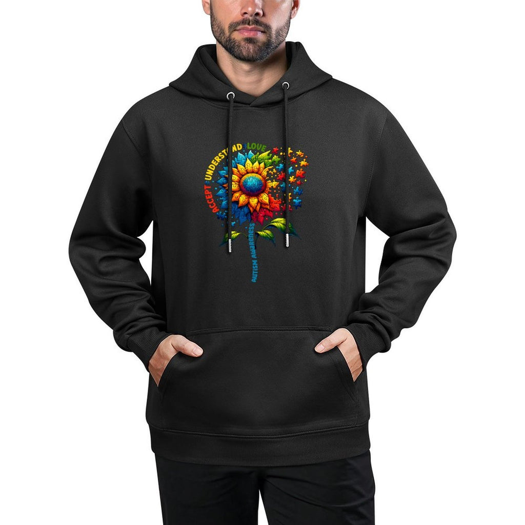 Autism Awareness Sunflower Men Women Kids Autism Sunflower Cotton-Polyester Blend Hoodie