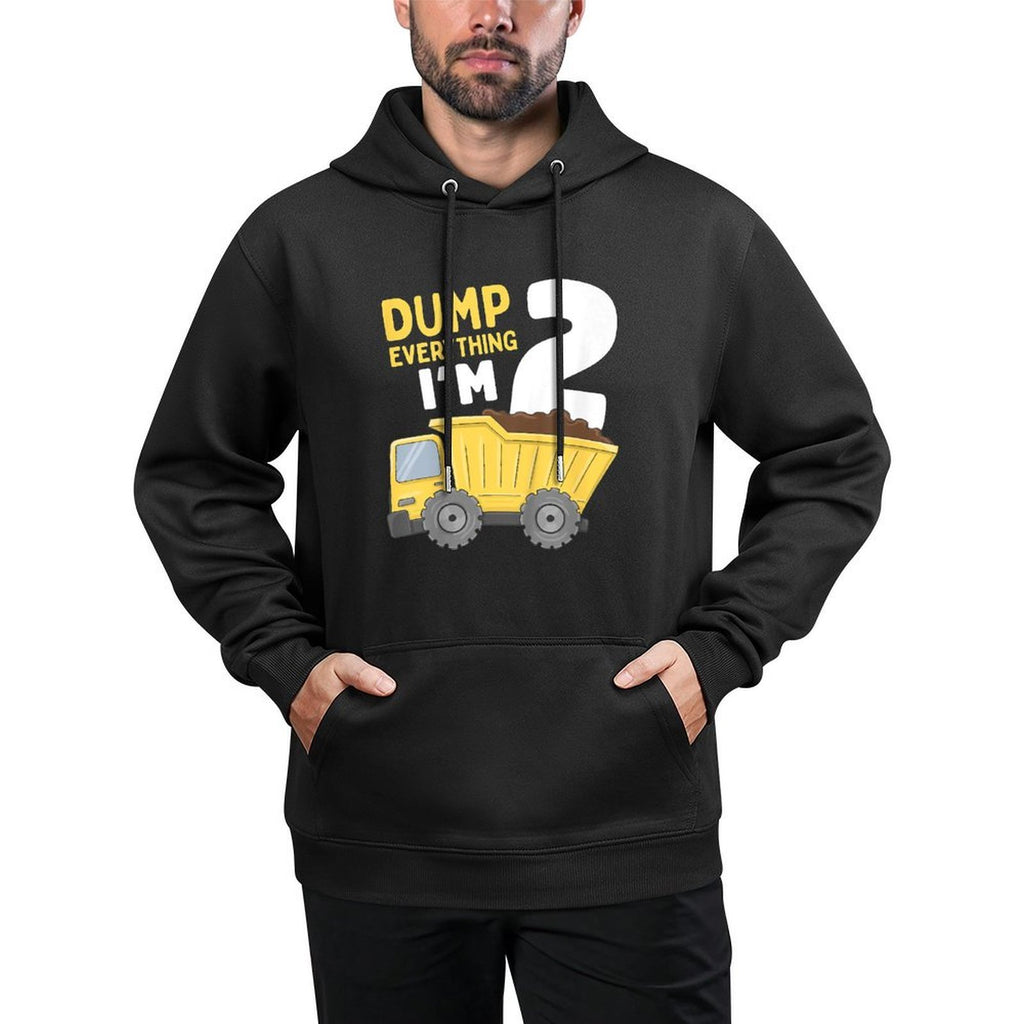 Construction Truck 2nd Birthday Boy 2 Two Year Old Unisex Design Hoodie