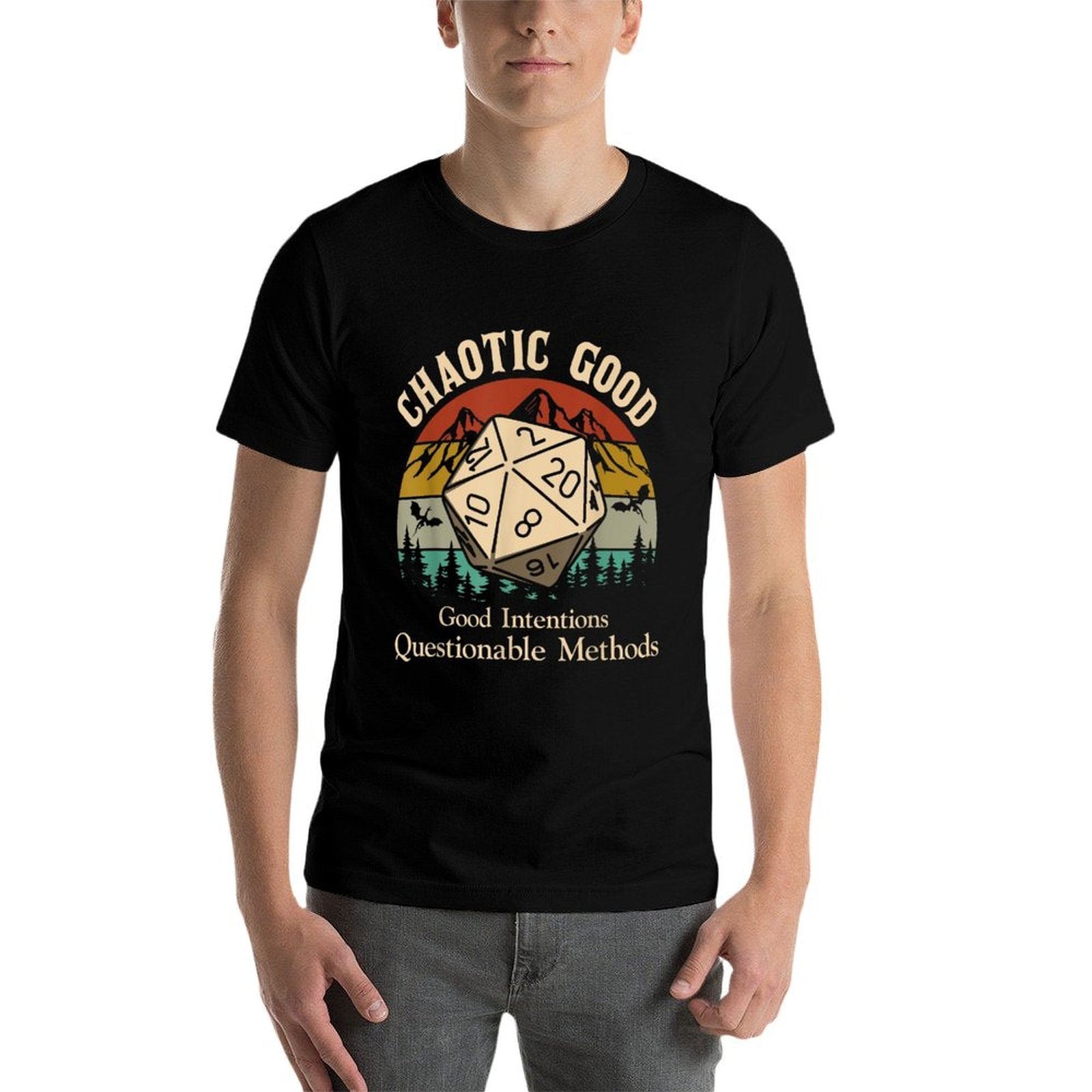 Chaotic Good Intentions Questionable Methods  Lightweight T-Shirt