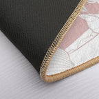 Dogwood Branch with Flowers Seamless Pattern. Cornus Florida.  Line Drawing.  Dirt-Trapping Bath Mat