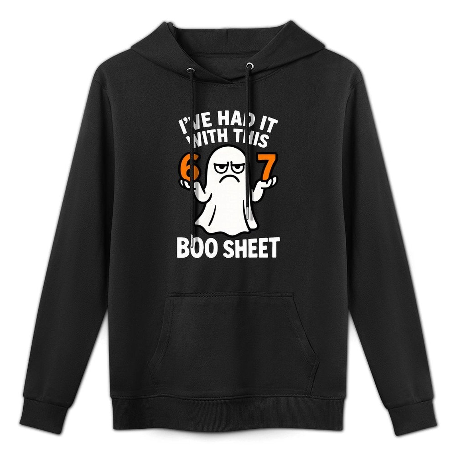 67 Meme Halloween Costume 6 7 Funny Boo Sheet Six Seven 6-7 Kangaroo Pocket Hoodie