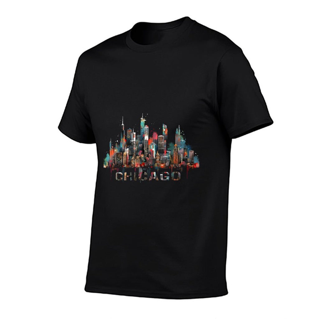 Chicago City Downtown Skyline  Wrinkle-resistant T-Shirt