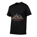 Chicago City Downtown Skyline  Wrinkle-resistant T-Shirt
