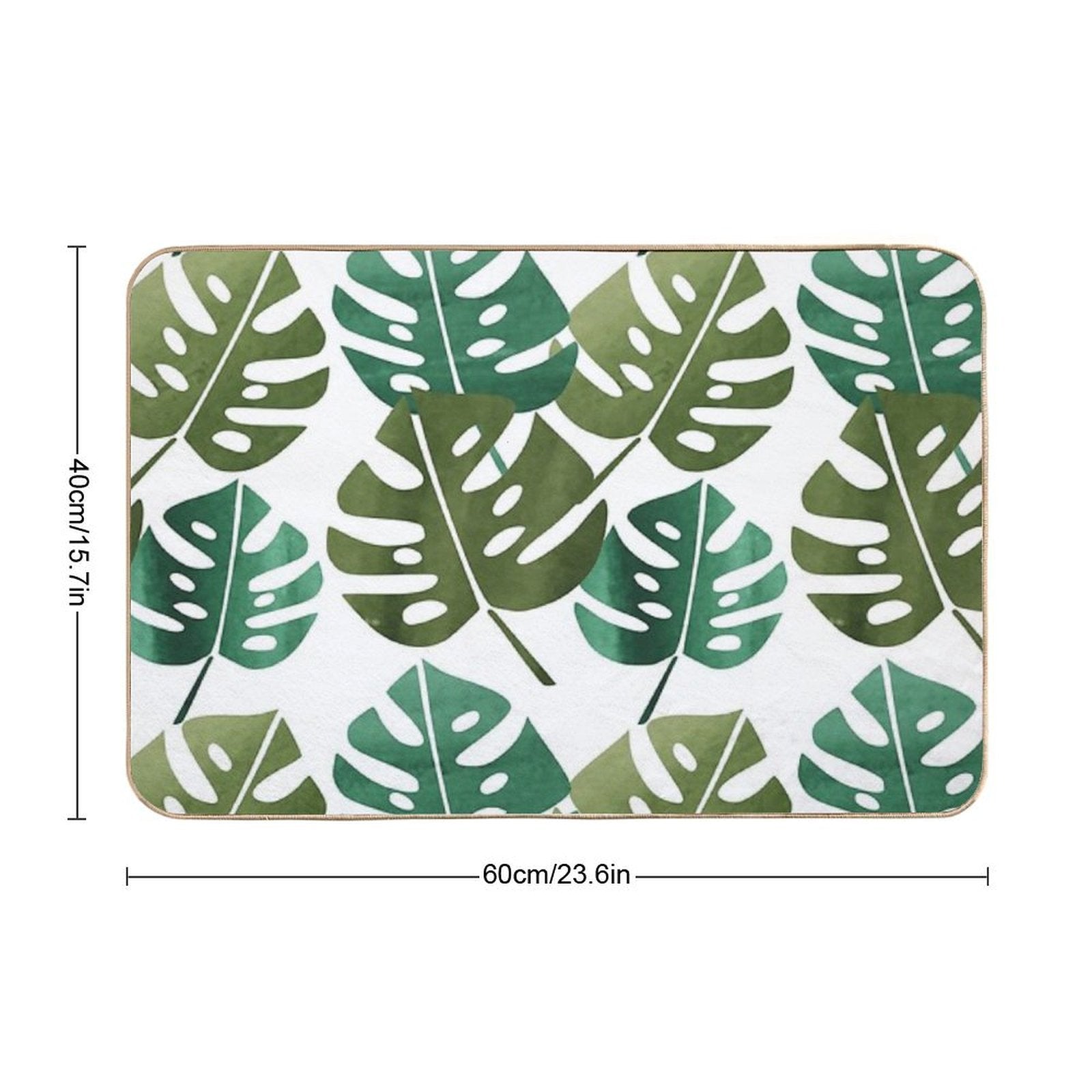 Modern Boho Monstera Leaf  Rapid-Drying Bath Mat