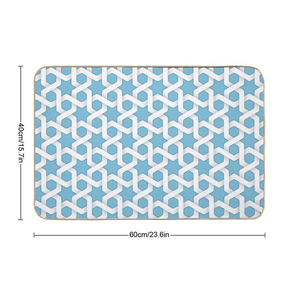Geometric Pattern  High-Traffic Bath Mat