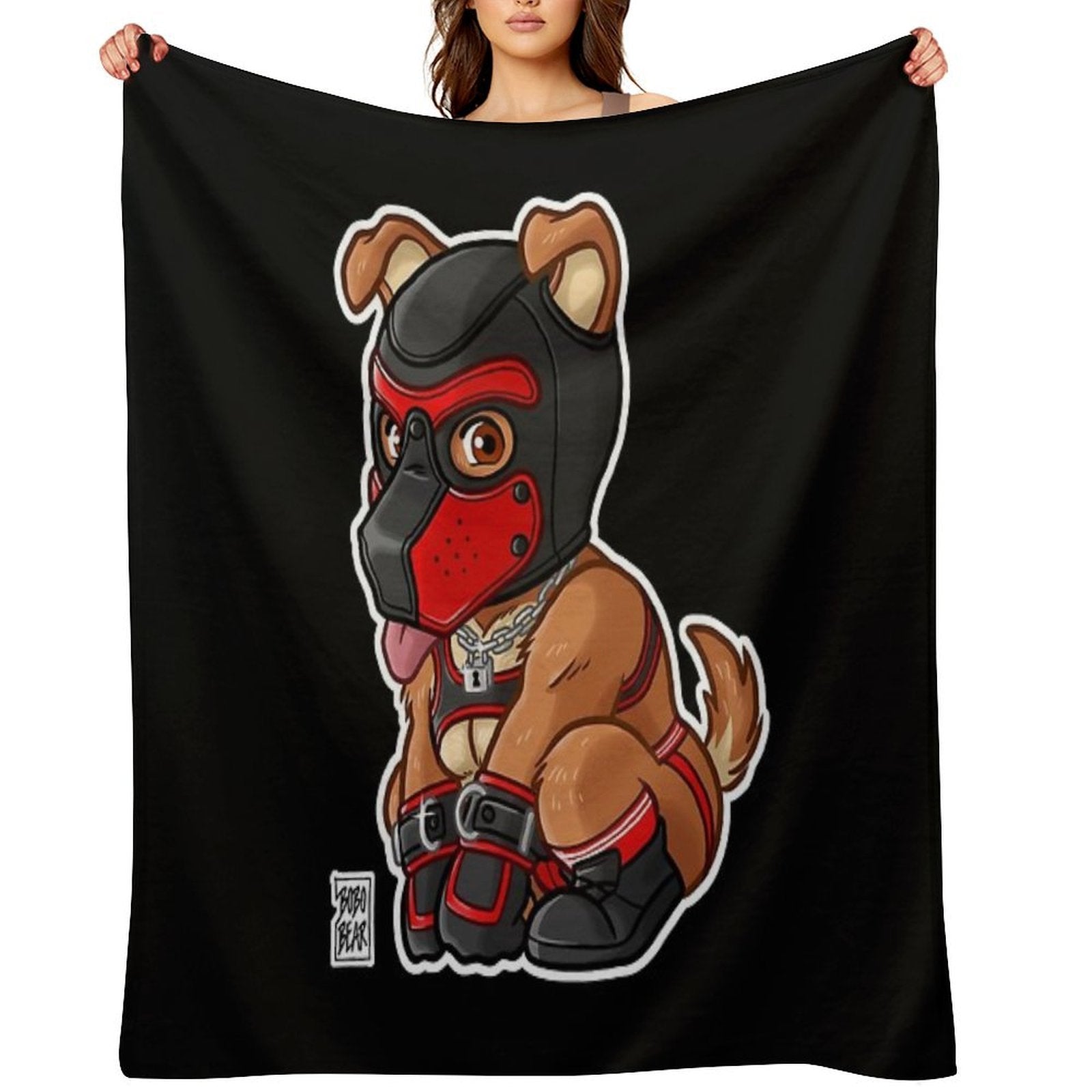 PLAYFUL PUPPY - RED MASK - BEARZOO SERIES Comfort Throw Blanket