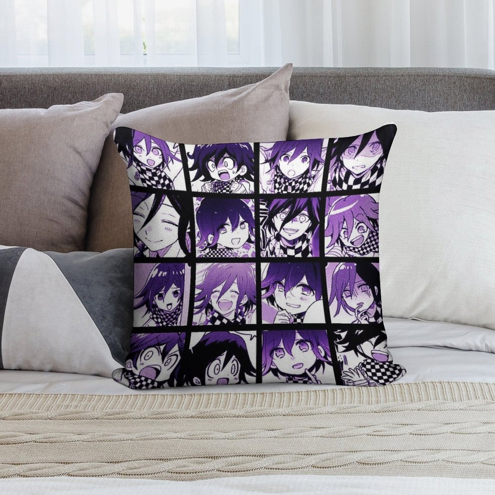 Kokichi Manga Collection (Colored) Soft Fade-Resistant Throw Pillow