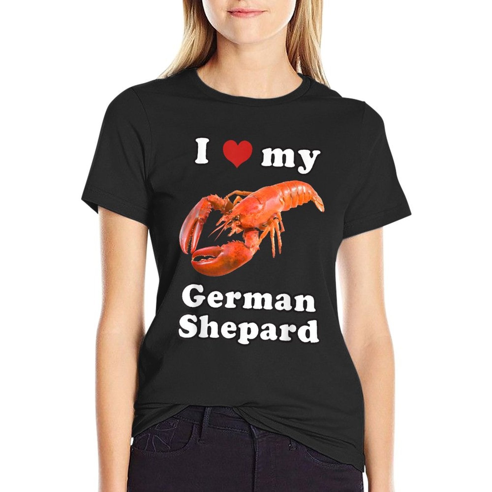 I Love My German Shepard Lobster  Moisture-wicking T-Shirt