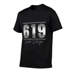 San Diego 619 Area Code Vintage California Skyline  Tagless Design T-Shirt