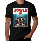 Funny St. Bernard, Jowls Burger, Saint Giant Dog Mom, Dad  Heathered Texture T-Shirt