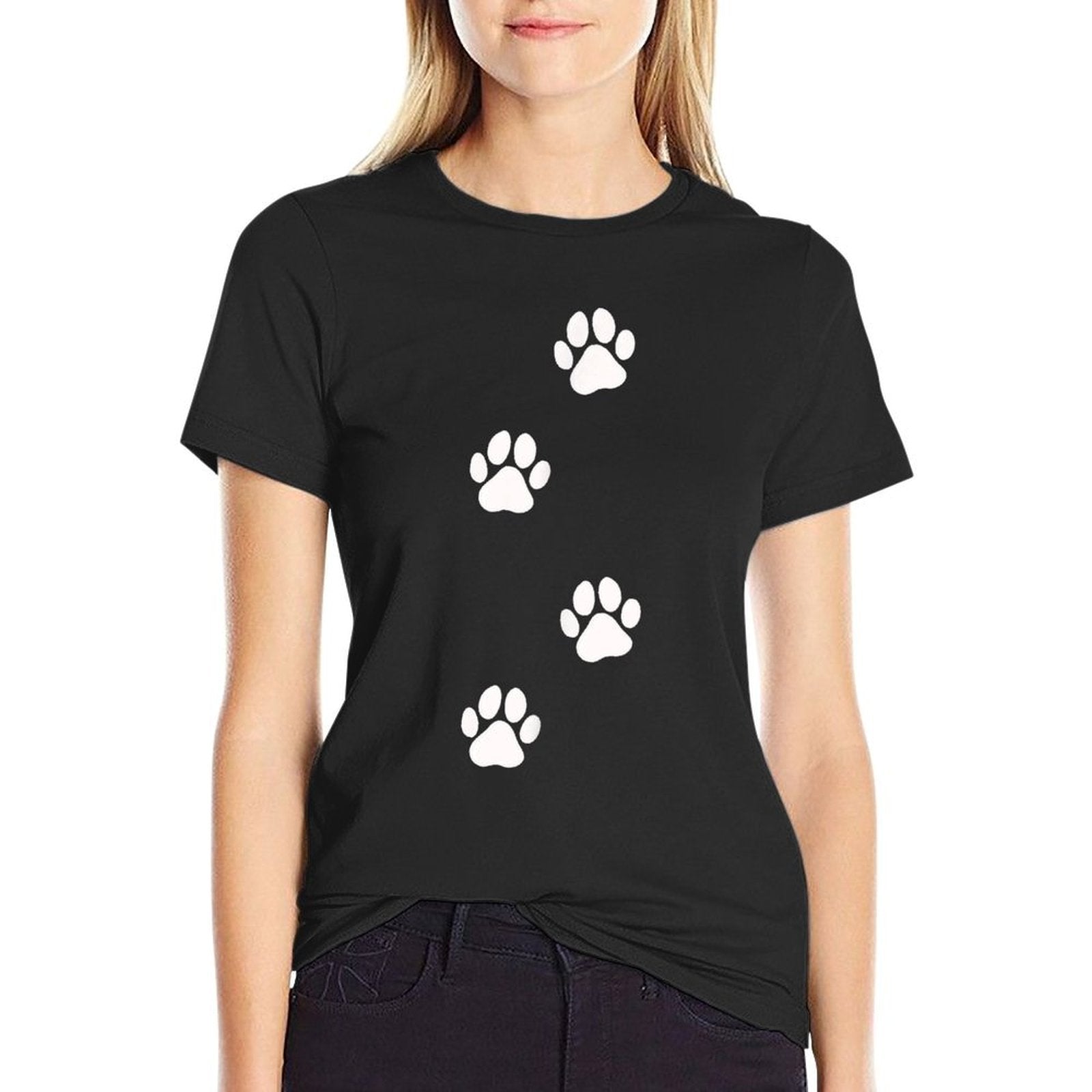 Paw Print Dog Cat Pet Lover for Men Women Girls Kids  Heathered Texture T-Shirt