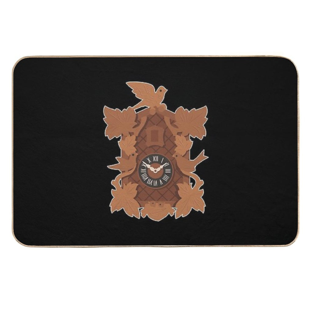 Cuckoo Clock Black Forest House Illustration.  Stain-Proof Bath Mat