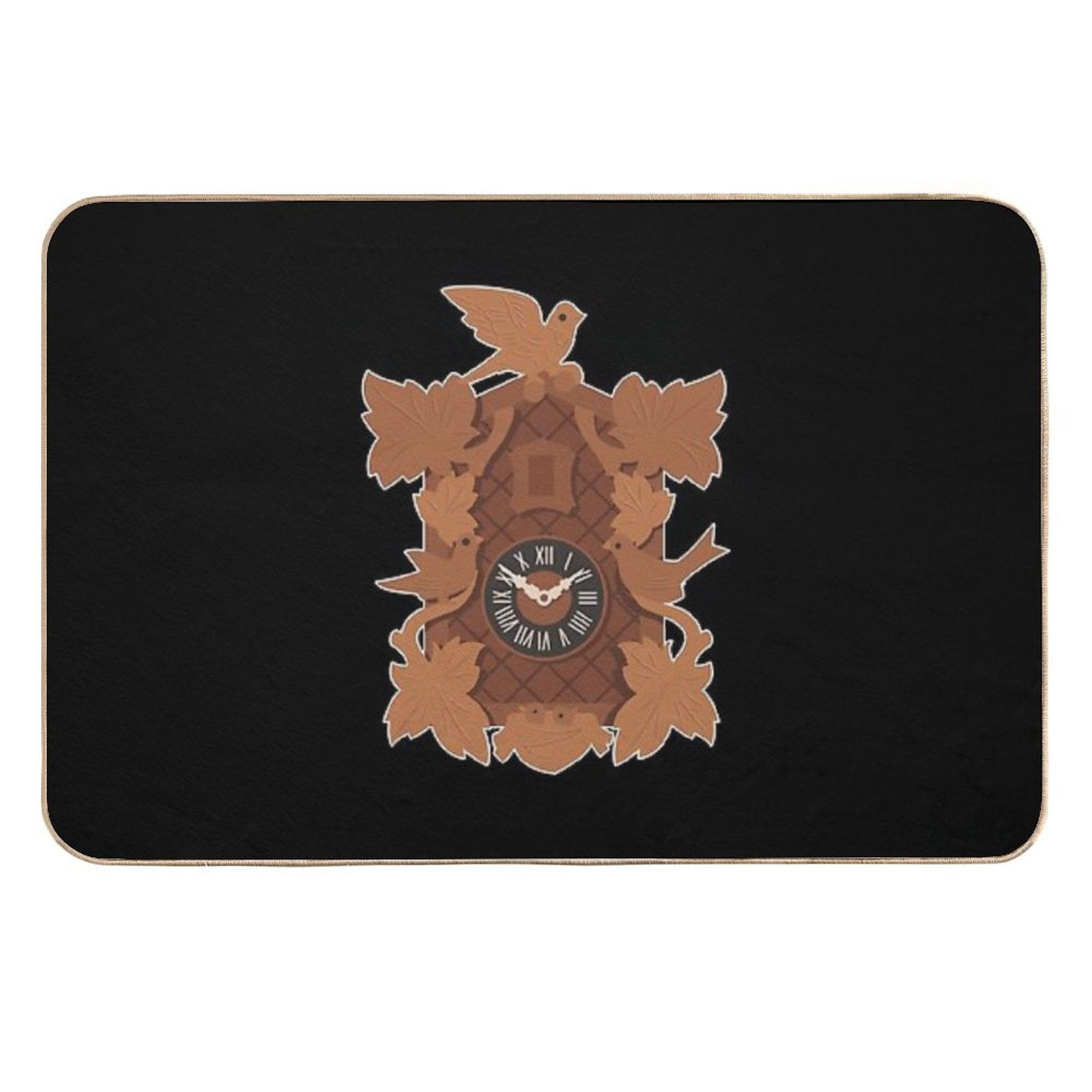 Cuckoo Clock Black Forest House Illustration.  Stain-Proof Bath Mat