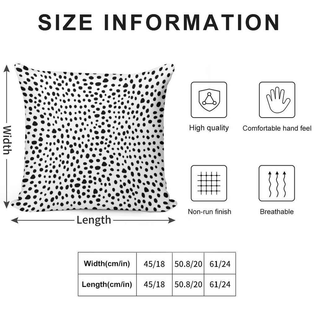 Modern Black And White Hand Drawn Polka Dots Soft Fade-Resistant Throw Pillow