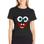 Spongebob SquarePants Large Smiling Face  Rolled Sleeves T-Shirt