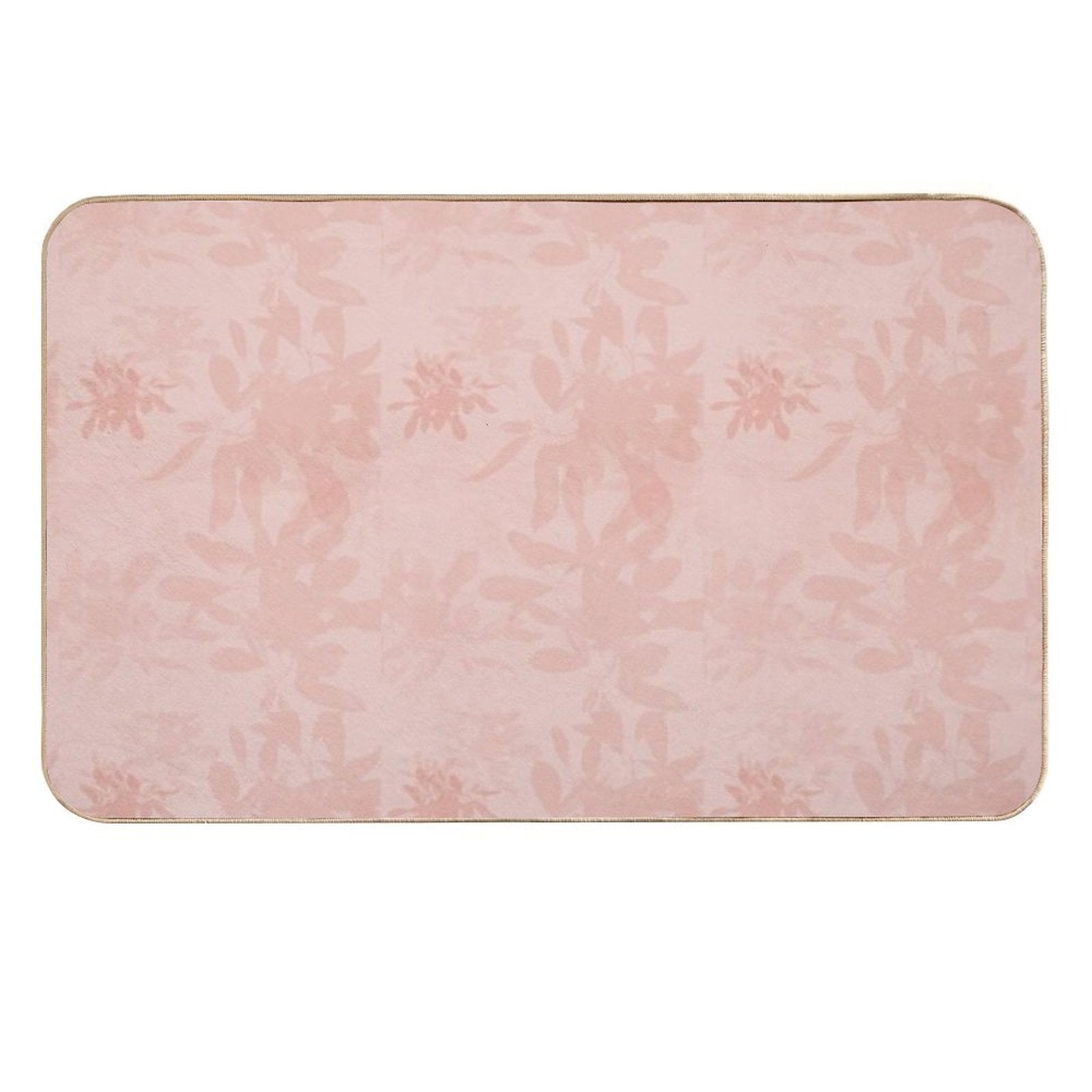 Pink Leaves And Plants Background Durable Bath Mat