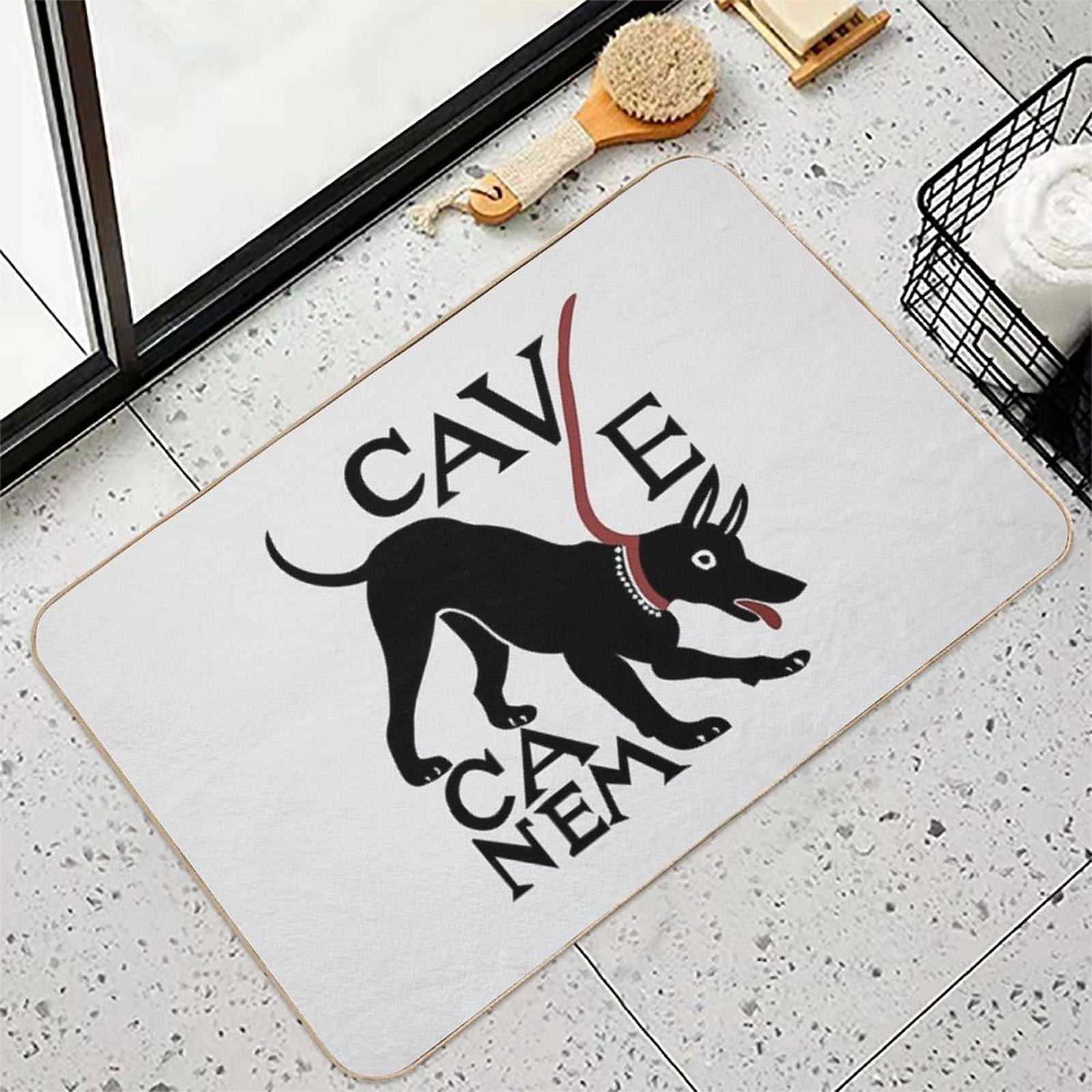 Cave Canem (Beware of Dog) - 2nd Version  Toxin-Free Bath Mat