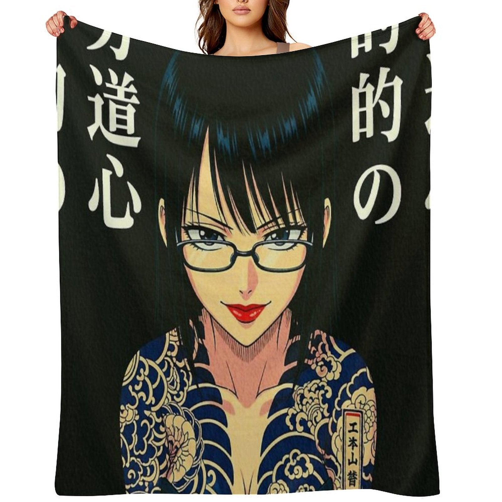 90s Anime Black Widow All-season Throw Blanket