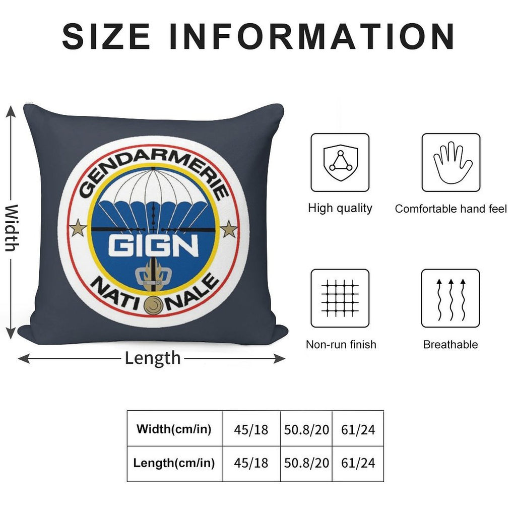 National Gendarmerie Intervention Group - GIGN (France) Soft Short Plush Fabric Throw Pillow