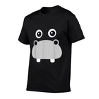 Kawaii Hippo Face Easy Animal Costume  Rolled Sleeves T-Shirt
