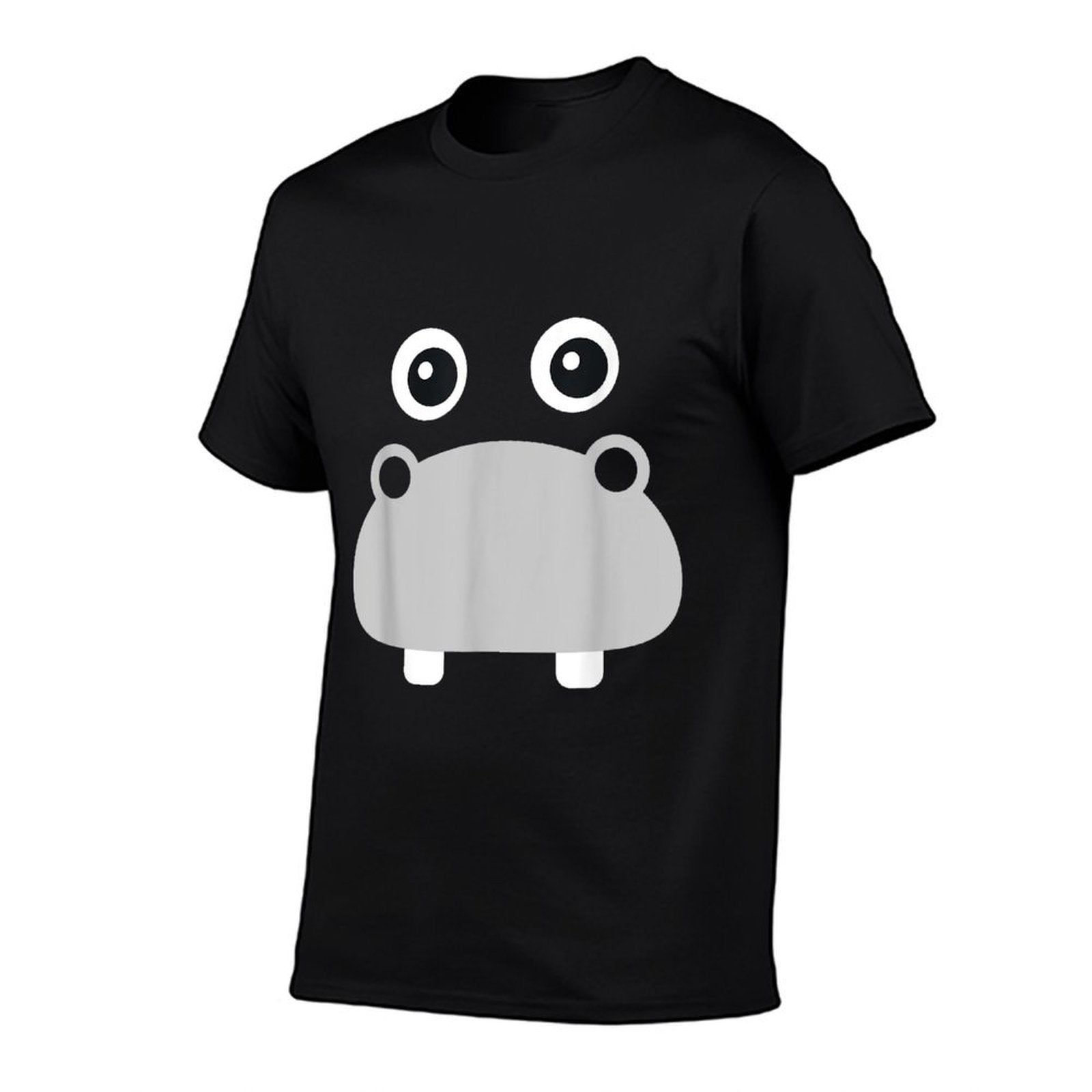 Kawaii Hippo Face Easy Animal Costume  Rolled Sleeves T-Shirt