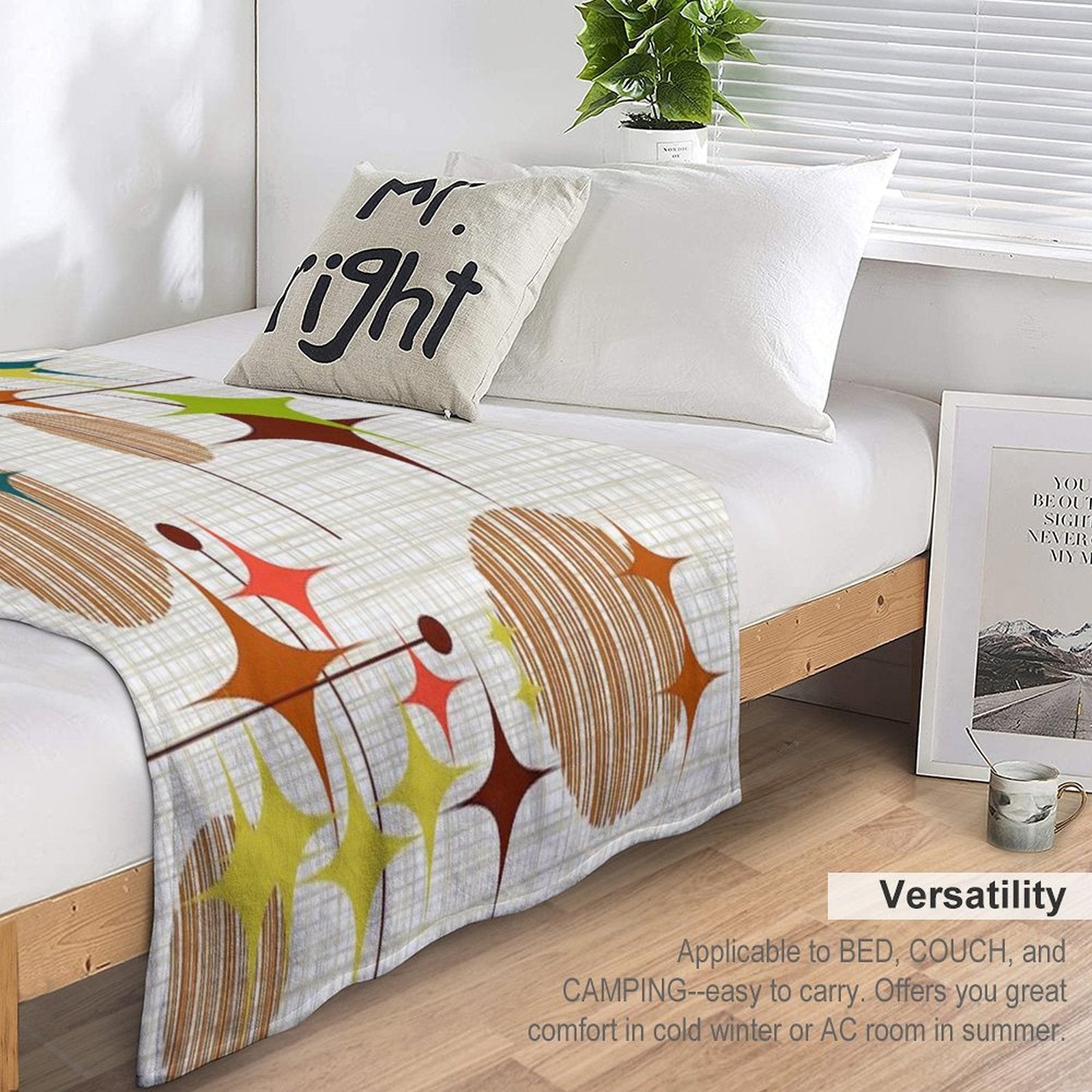 Eames Era Starbursts And Globes 4 (bkgrnd) Comfort Throw Blanket