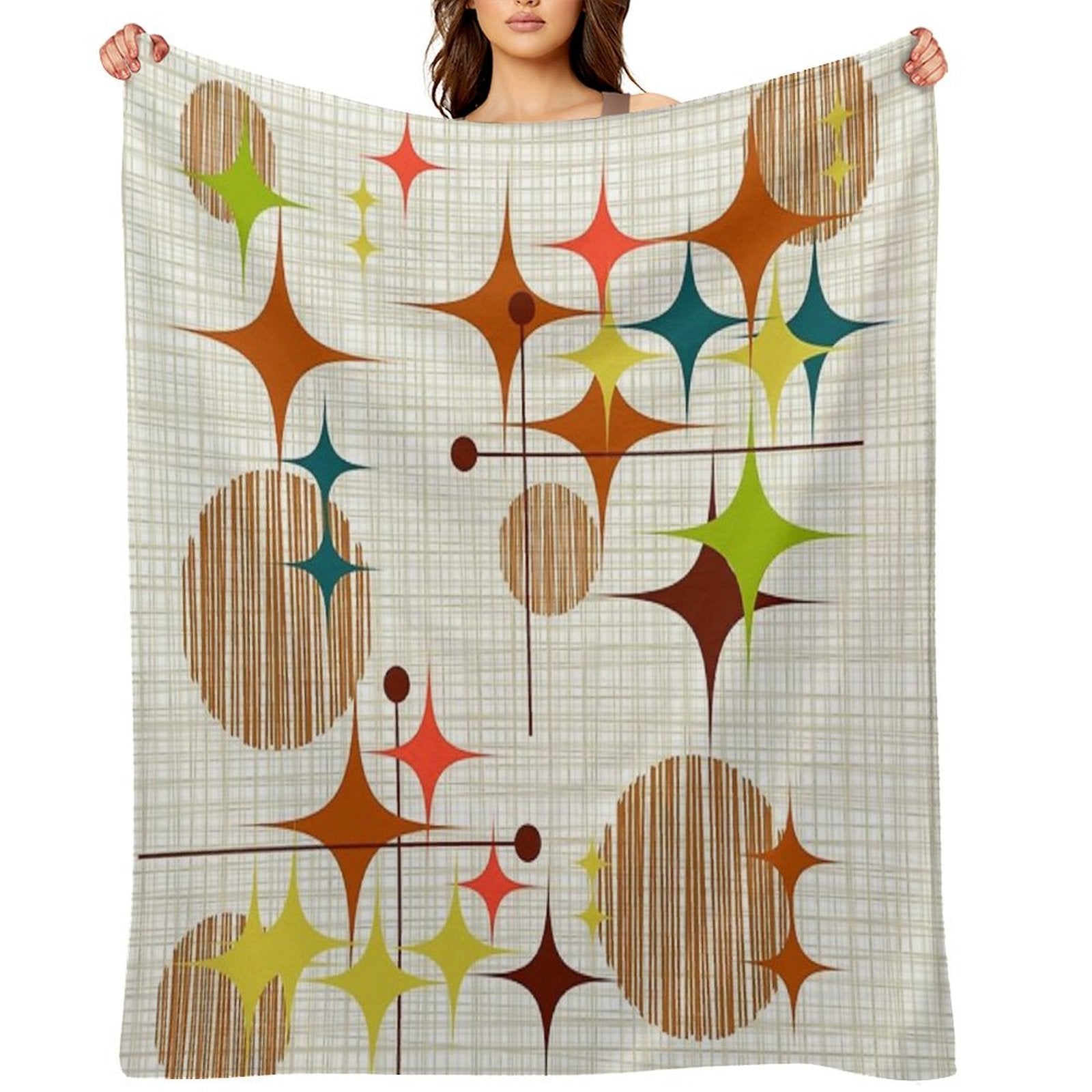 Eames Era Starbursts And Globes 4 (bkgrnd) Comfort Throw Blanket