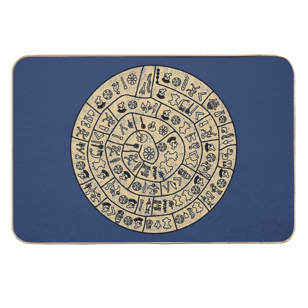 Distressed Phaistos Disk from Minoan Crete  Non-Slip Bath Mat