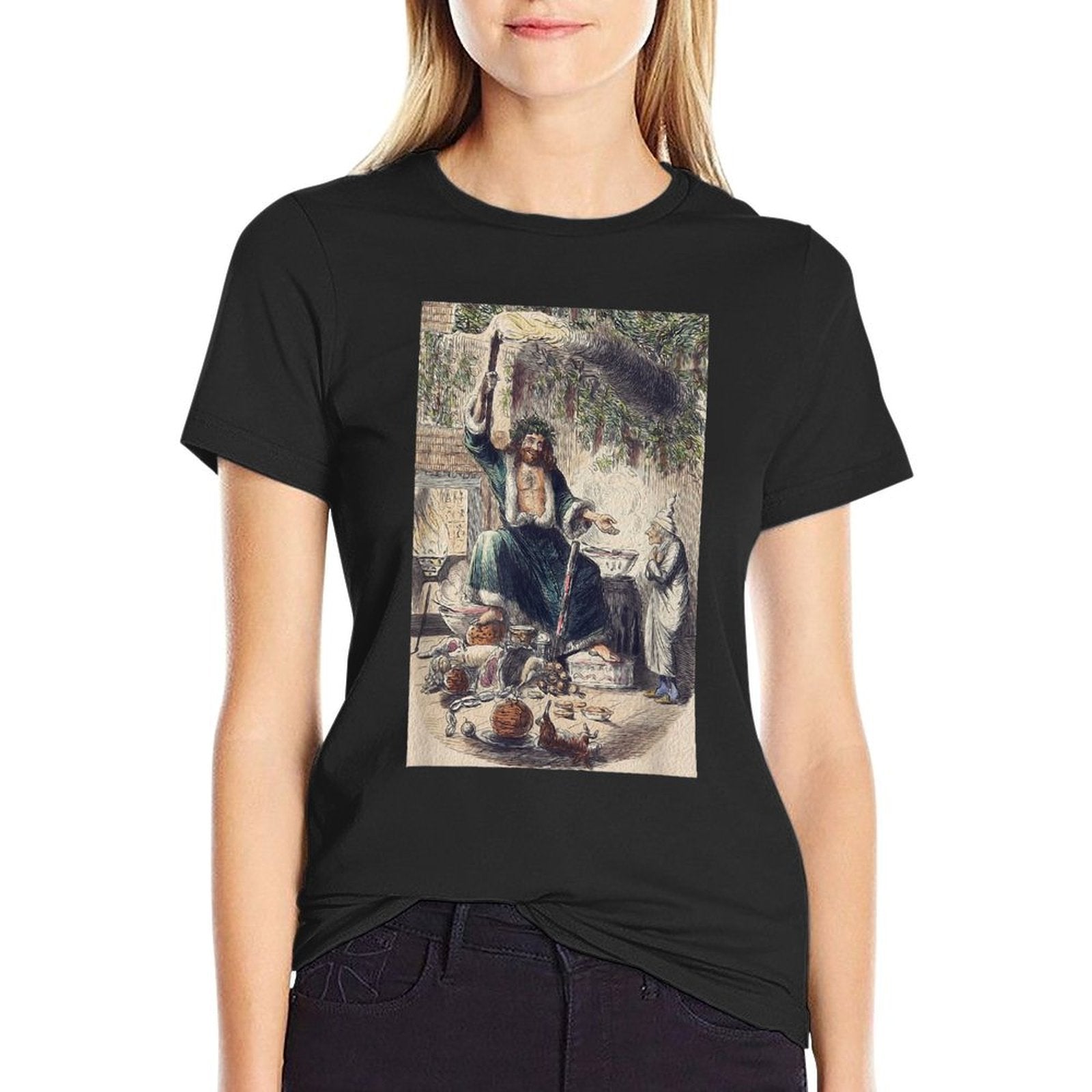 A Christmas Carol Scrooge- Christmas Present Ghost Comfortable T-Shirt