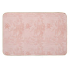 Pink Leaves And Plants Background Durable Bath Mat