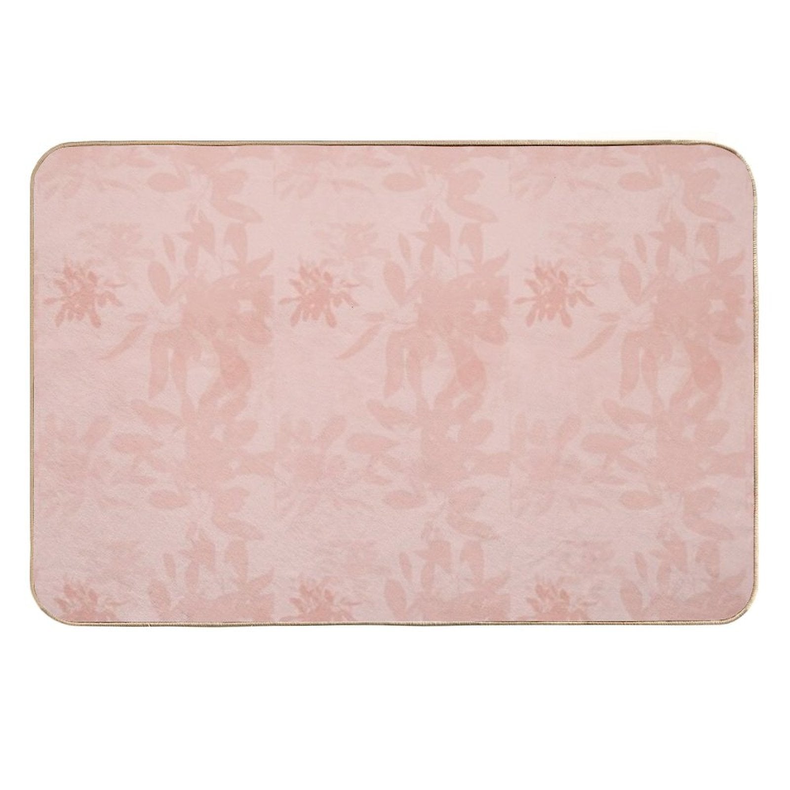 Pink Leaves And Plants Background Durable Bath Mat