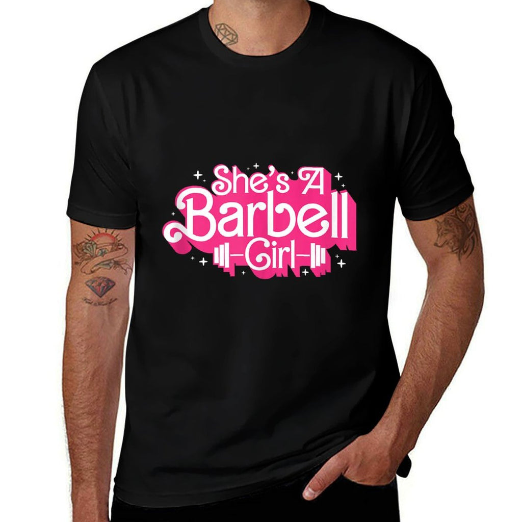 Shes A Barbell Girl Funny Bodybuilder Weightlifter Women  Tagless Design T-Shirt