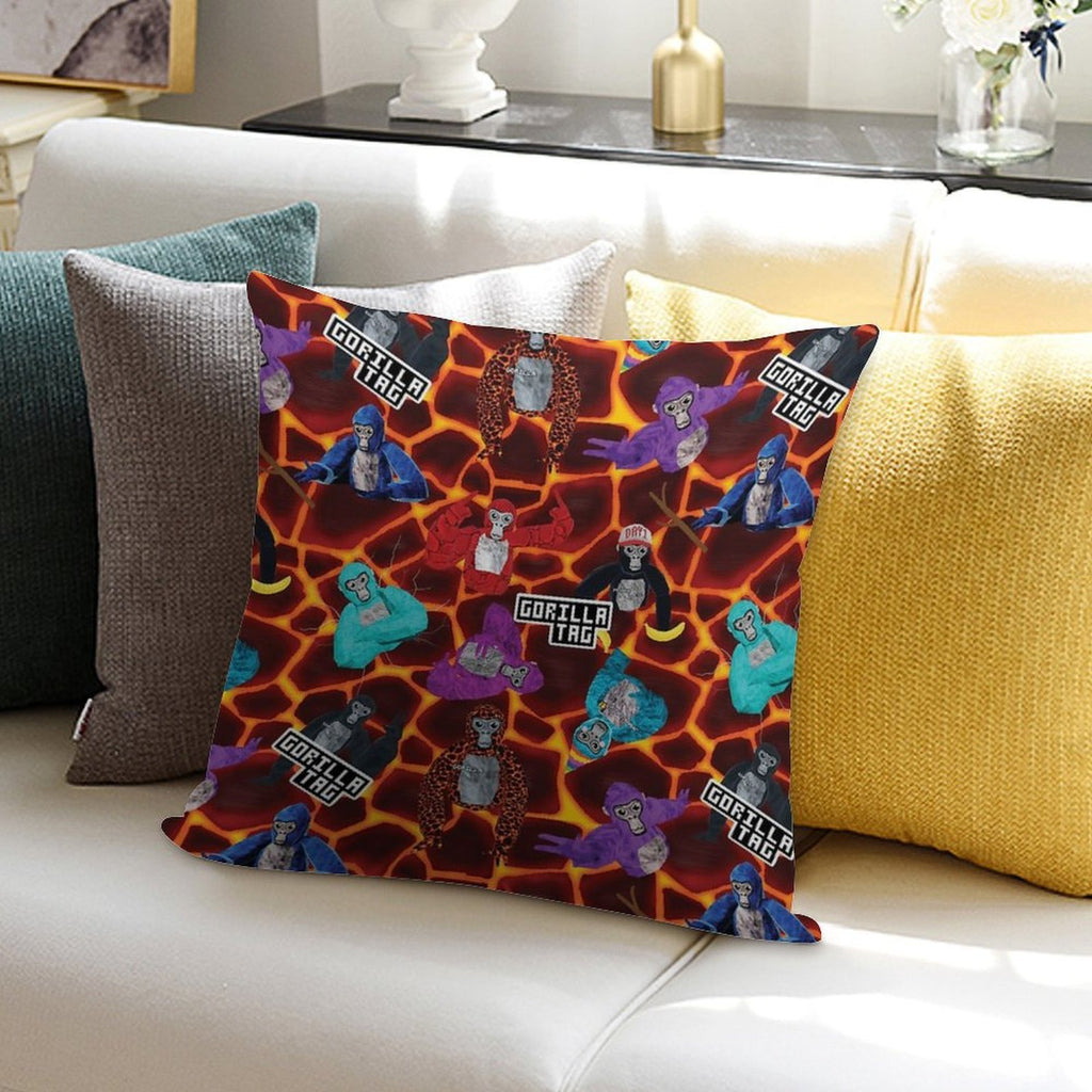 Gorilla Tag Lava Monke Party Soft Fade-Resistant Throw Pillow
