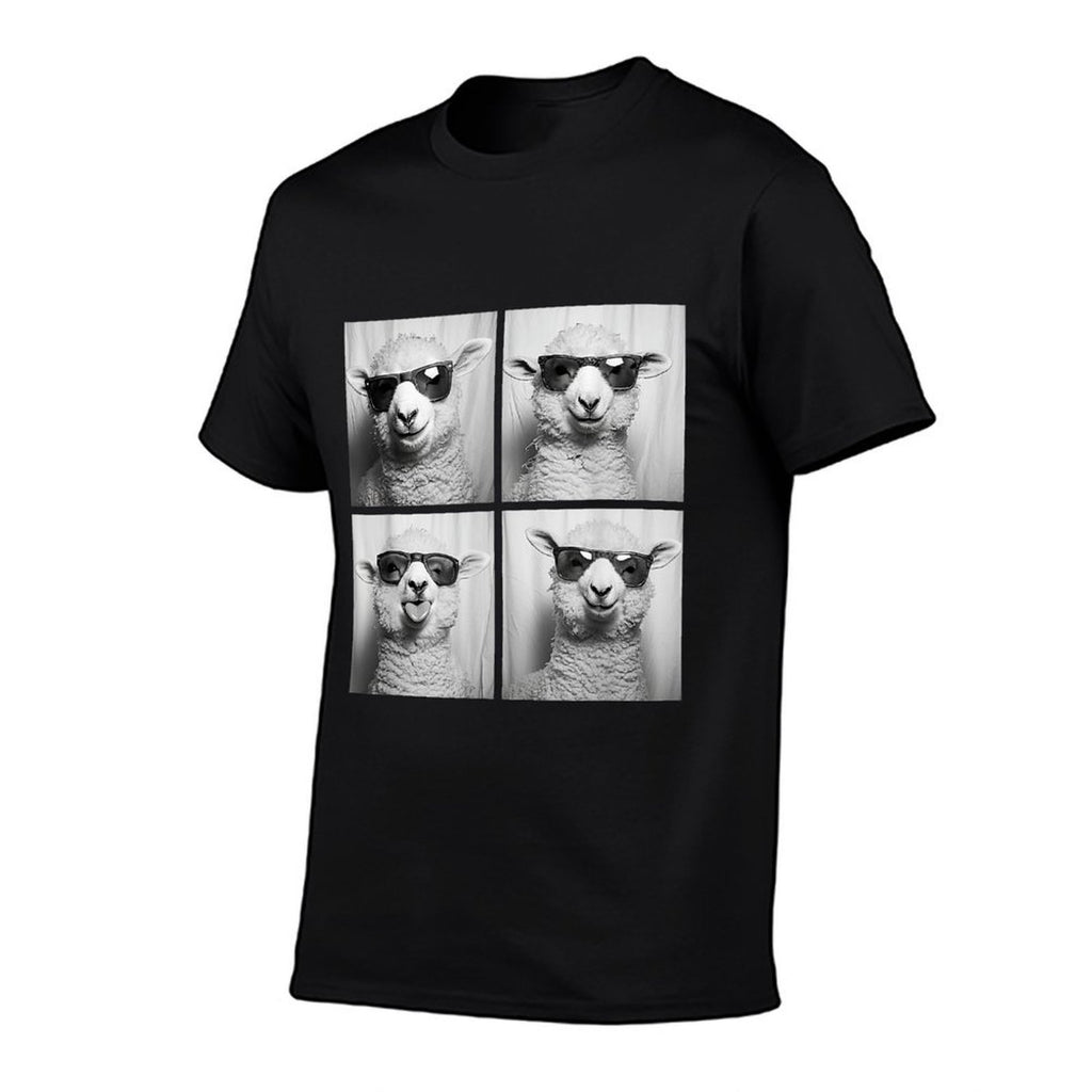 Funny Lambs with Sunglasses Cool Sheep Animals Humor Meme  Rolled Sleeves T-Shirt
