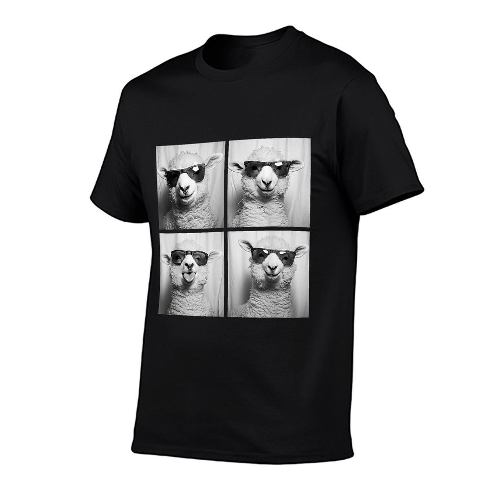 Funny Lambs with Sunglasses Cool Sheep Animals Humor Meme  Rolled Sleeves T-Shirt