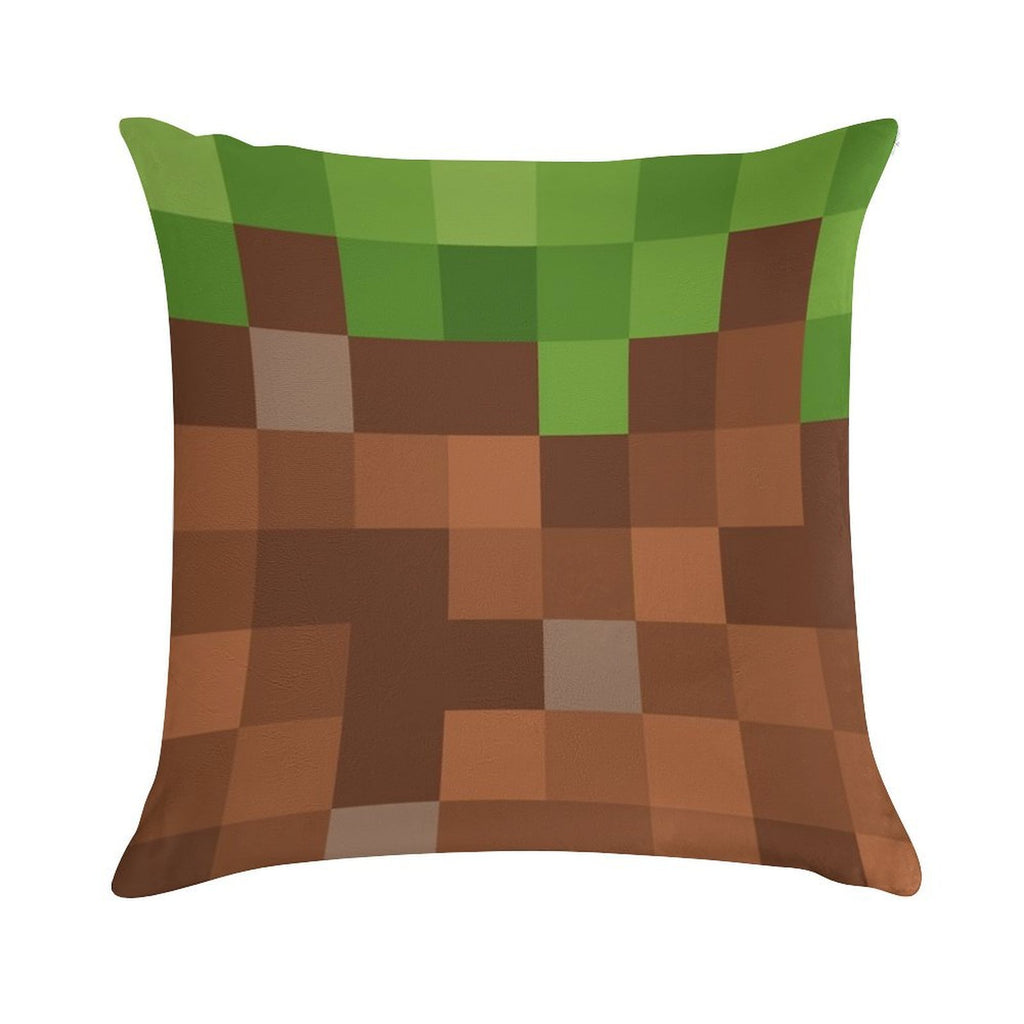 Minecraft Mini Dirt Block Soft Decorative Cover Throw Pillow