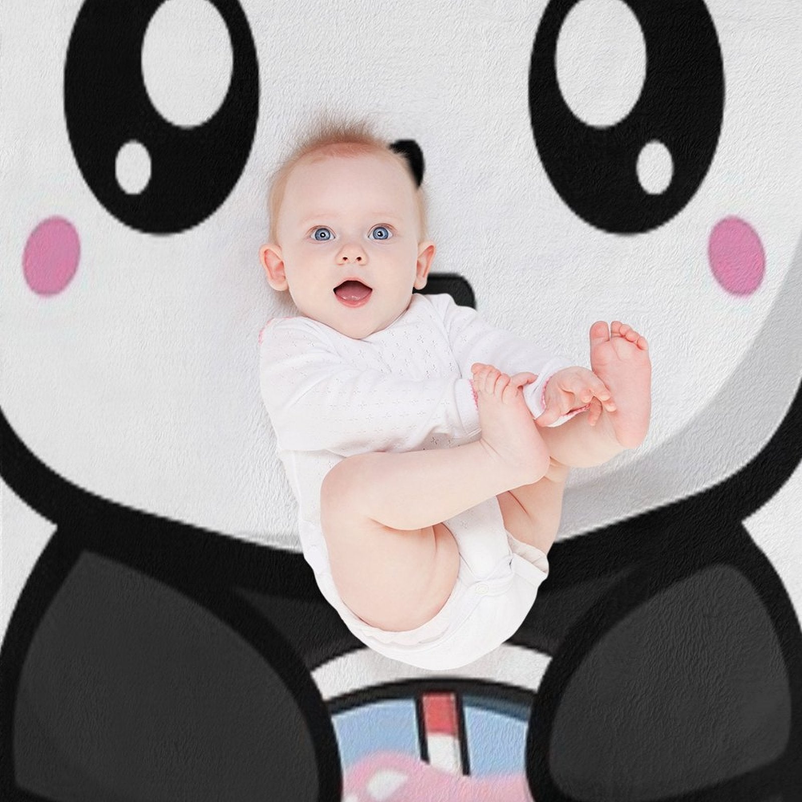 Panda Boba Kawaii Bubble Tea Plush Throw Blanket